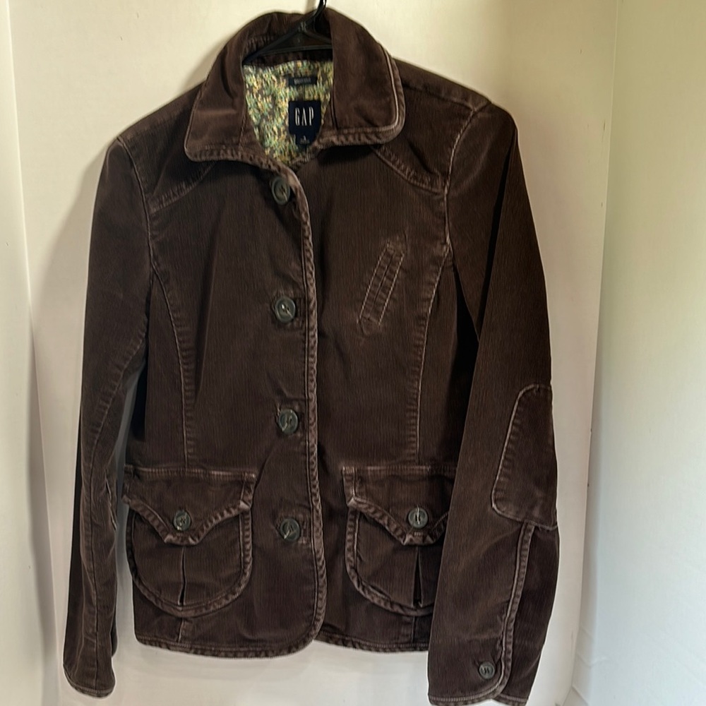Y2K gap brown corduroy blazer jacket size 4